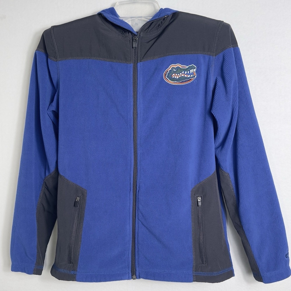 Florida Gators YOUTH M(12-14) Hooded Jacket Colosseum Full Zip Fleece Blue Black - Picture 5 of 14